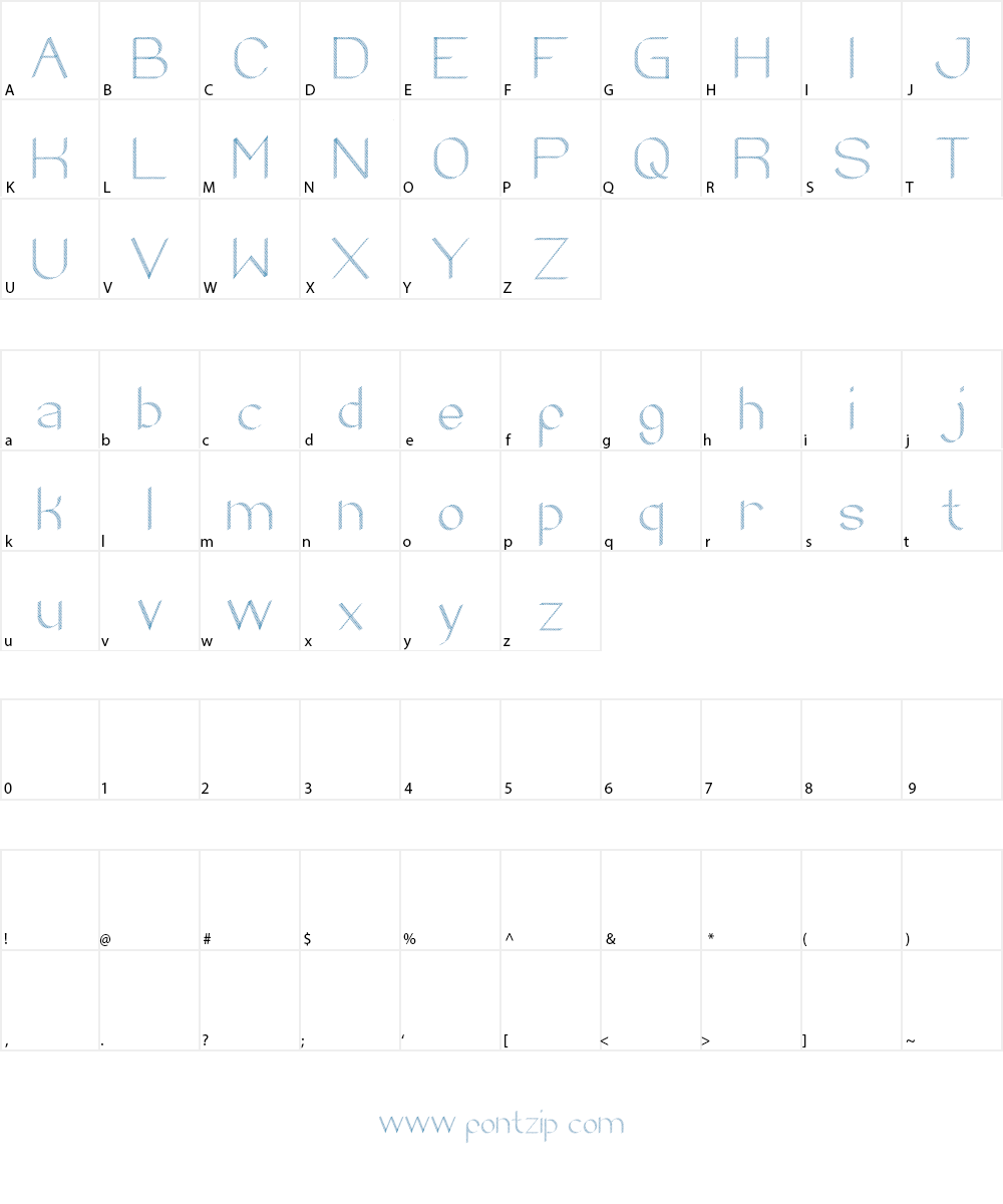 zebra CROSS Font Character